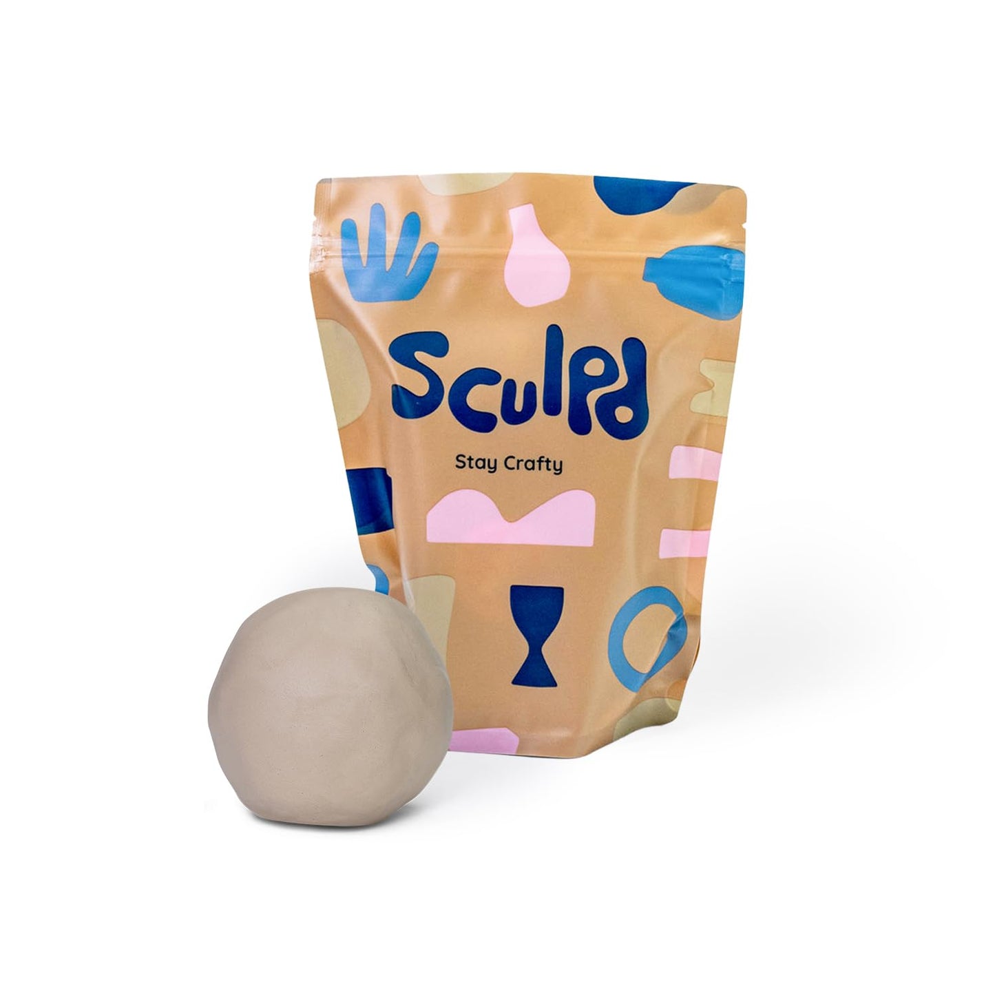 Sculpd Premium Air Dry Clay 1kg, Pottery Clay Bag for Adults, Soft Modelling Clay, Self-Hardening Clay Suitable for Arts & Craft Projects, Pottery for