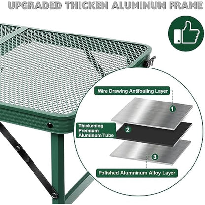 E EASTSTORM Camping BBQ Table Outdoor Folding Picnic Table 23.6”x 15.7”- Portable, Compact & Foldable for Easy Storage - Great for Picnic, Garden, Patio, Dining, Party, Market