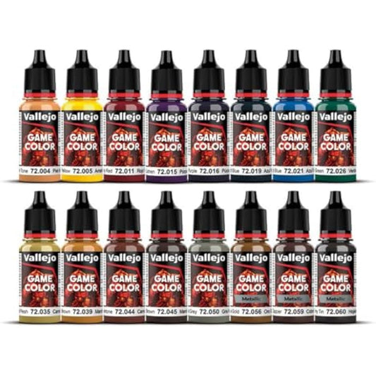 Vallejo Game Color Advanced Acrylic Paint Set - Assorted Colours (Pack of 16)