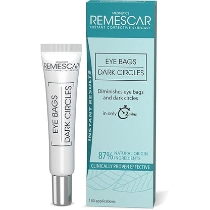 Remescar Eye Bags & Dark Circles Cream 8ml – Instant Eye Cream for Dark Circles & Puffiness – Reduces Bags Under Eyes in 2 Minutes – 180 Applications