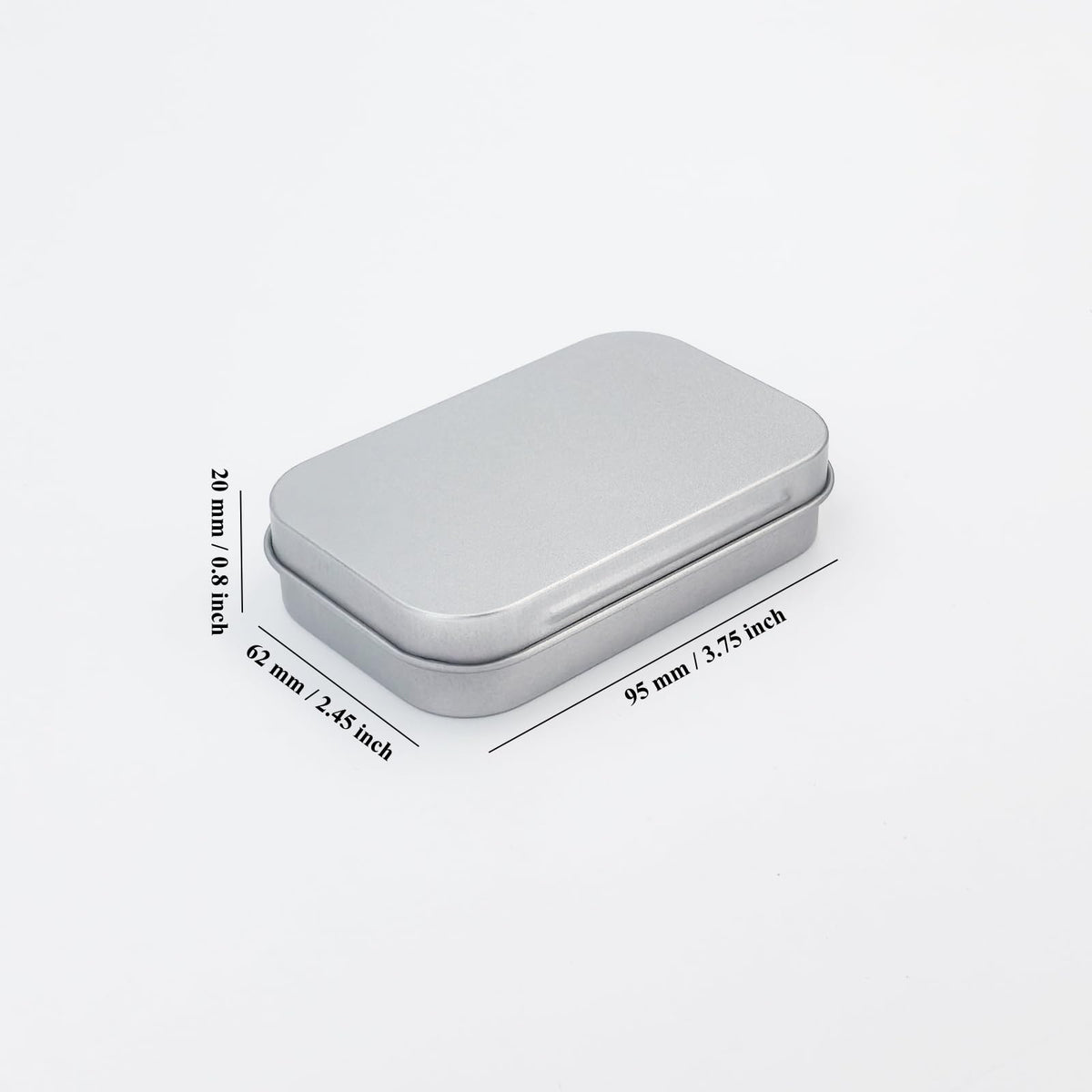 Goodma 9 Pack Mixed Sizes Rectangular Empty Tin Box Containers, Silver