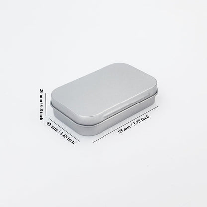 Goodma 9 Pack Mixed Sizes Rectangular Empty Tin Box Containers, Silver