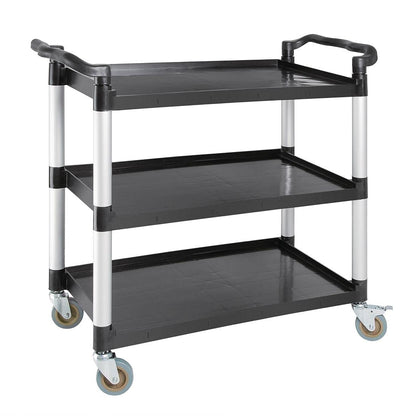 Vogue Polypropylene Plastic Reusable Mobile Trolley - Large, Black, 200 kg Capacity, Size: 960x520x1070 mm