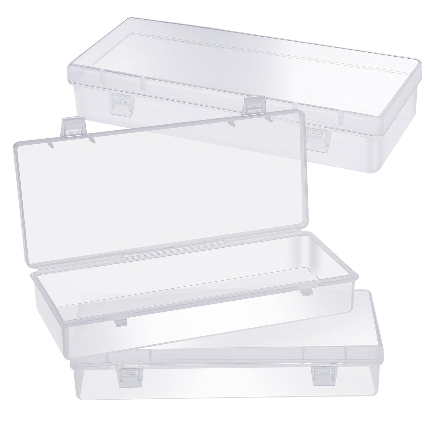 COMNICO Storage Containers, Small Plastic Mini Clear Bead Rectangle Boxes