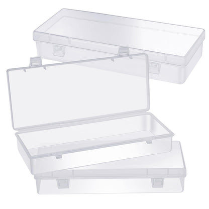 COMNICO Storage Containers, Small Plastic Mini Clear Bead Rectangle Boxes