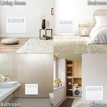MYLEK Panel Space Heater 1KW Eco Smart WiFi App Radiator Electric Low Energy, 1KW,1.5KW, 2KW Available - Wall Mounted or Floor Standing, Bathroom IP24 Rated for Homes, Offices (1000w)