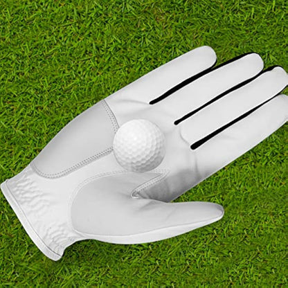 SAWANS Golf Glove Men's Durable Premium Leather Left Hand Right All Weather Grip Golfer Gloves Non Slip Flexible Golfing