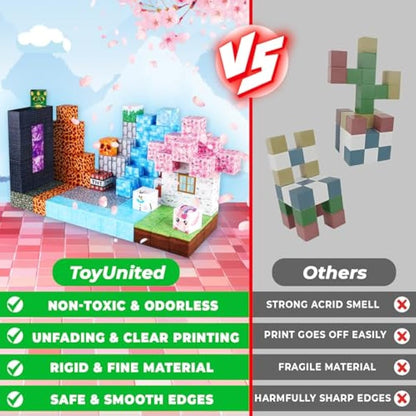 ToyUnited Magnetic Blocks, 150PCS Magnetic Building Blocks Tiles Cubes for Ages 3 4 5 6 7 8 9 10 Boys&Girls, Dark Swordsman Construction Toys STEM Sensory Toys for Kids Birthday Gifts