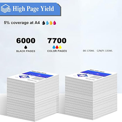 Black Bottled Ink GI56 GI-56 / Cyan Bottled Ink GI56 GI-56 / Magenta Bottled Ink GI56 GI-56 / Yellow Bottled Ink GI56 GI-56, Work for Canon MAXIFY GX7050/GX6050/GX5050/GX4050/GX3050 (4 Packs)