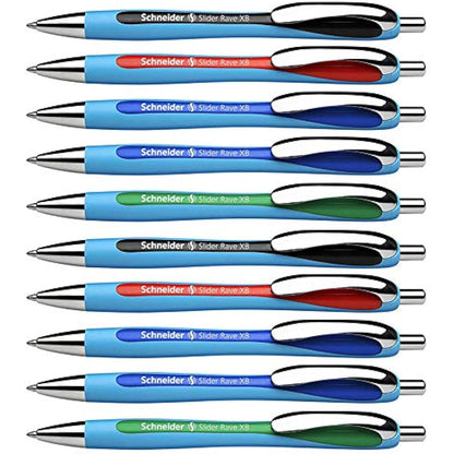 Schneider Slider Rave XB Ballpoint Pen XB Permanent Ink 5 Stück 10er Pack Komplett Pack of 5