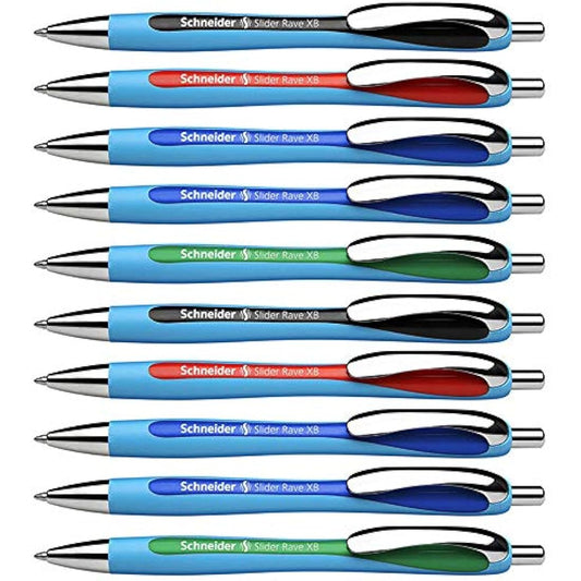 Schneider Slider Rave XB Ballpoint Pen XB Permanent Ink 5 Stück 10er Pack Komplett Pack of 5