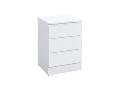 Birlea Oslo 3 Drawer Bedside Table White Nightstand Side Table