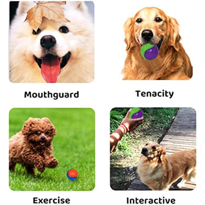 3Pcs Squeaky Dog Ball, Dog Toys Teeth Cleaning Puppy Chew Toys Pet Training Ball Dog Interactive Dog Ball