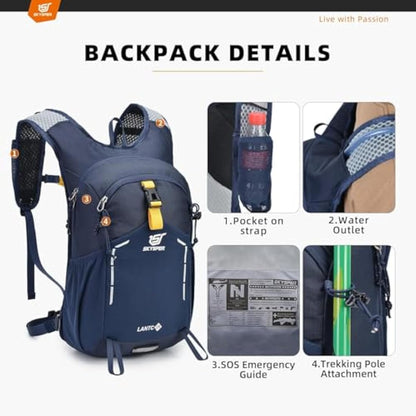 SKYSPER Small Hiking Backpack - 15L Travel Backpack Lightweight Bag Water Resistant Walking Backpack for Women Men