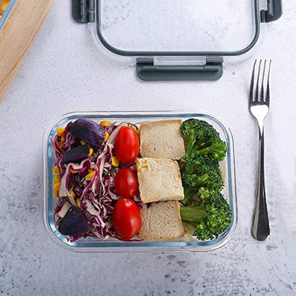 [10-Pack]Glass Meal Prep Containers -MCIRCO Food Storage Containers with Lifetime Lasting Snap Locking Lids, Airtight Lunch Containers, Microwave, Oven, Freezer and Dishwasher