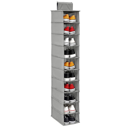 Shoe Organizer 10 Pockets Hanging Shoe Rack Space Saving Shoe Hanger Non-woven Household Sneakers Storage Shelf Clothes Hat Handbag Holder for