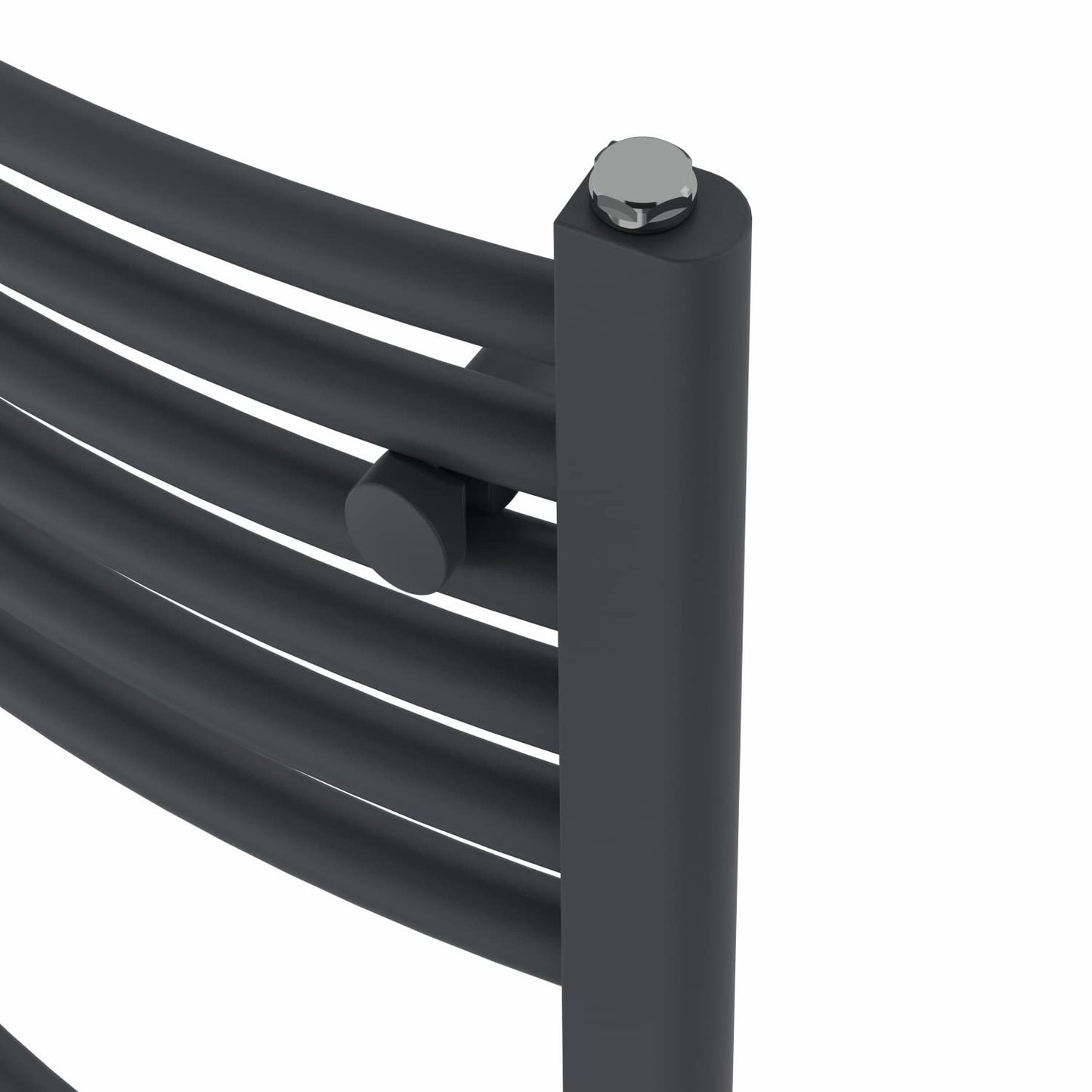 Warmehaus Curved Heated Towel Rail Anthracite Radiator 1800x600mm