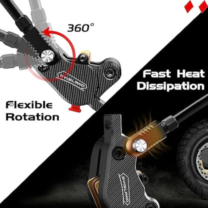 DYISLAND LD-210S Hydraulic Disc Brakes Set，2-PIN/Power-Off Hydraulic Brake kit for Electric Scooter/E-Scooter