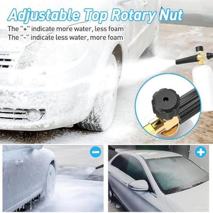 Stone Banks Snow Foam Lance for Karcher K Series K2 K3 K4 K5 K6 K7 Pressure Washer, 1L Adjustable Foam Cannon Gun High Pressure Soap Dispenser Bottle Spray Nozzle for Car Washing Vehicle Cleaning