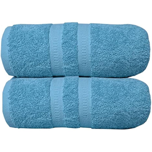 FB 2x Extra Large Super Jumbo Bath Sheets (100 x 200 cm-600 GSM) Luxury 100% Egyptian Combed Cotton Towel Super Soft Premium Hotel Quality Quick Dry Bathroom Towels Set (Aqua)