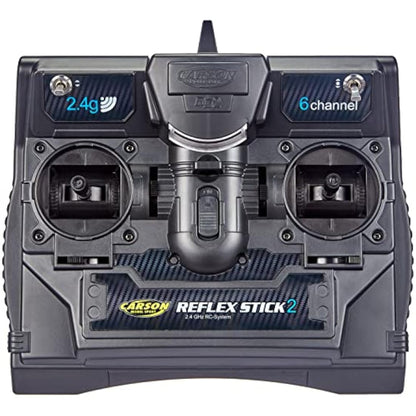 Carson 500501006 FS Reflex Stick II 2.4 GHz - 6 Channel Remote Control with Receiver for Model Vehicles such as RC Cars and Ships, Black