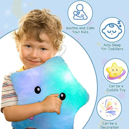 NYOBABE Sensory Toys for Autism,Light Up Star Teddy Sensory Lights for Toddlers,Kids Sleep Aid Adhd Autism Toys,Autism Sensory Equipment,Birthday Xmas Gifts for Boys Girls Ages 3 4 5 6 7 8 9 Blue