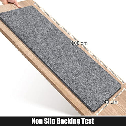 Loofah Mats for Shower, Non Slip Soft Textured Bath, Bathtub Mat with Drain, Phthalate Free, Quick Drying, Soft Comfort Bathroom Mats for Wet Areas (Grey)
