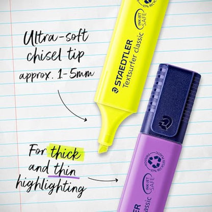 STAEDTLER 364-1 Textsurfer Classic Highlighter - Yellow (Box of 10)