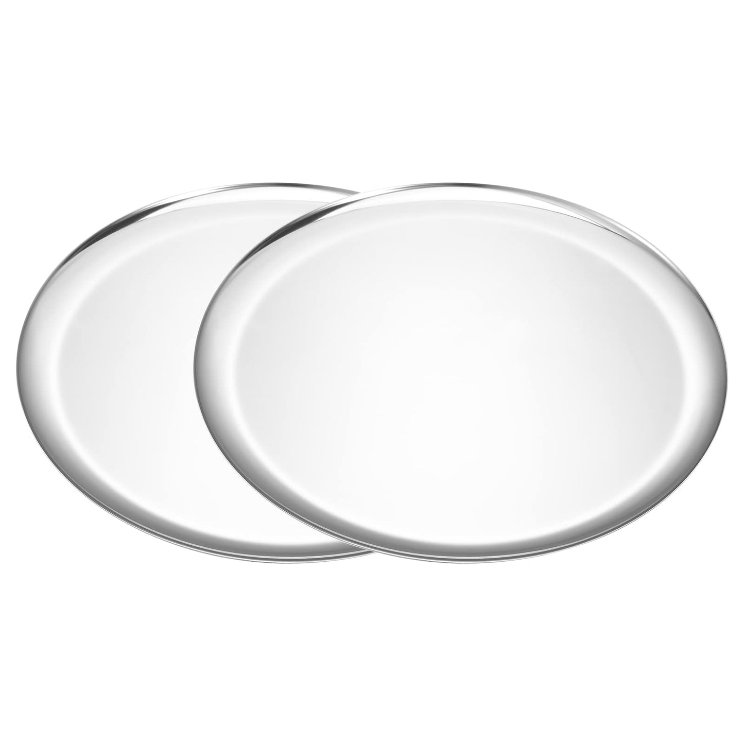 luvtree Large Round Silver Stainless Steel Tray(28cm Diameter) ? Multipurpose for Cosmetics, Jewellery, Candles, Champagne & Coffee Table Decoration.