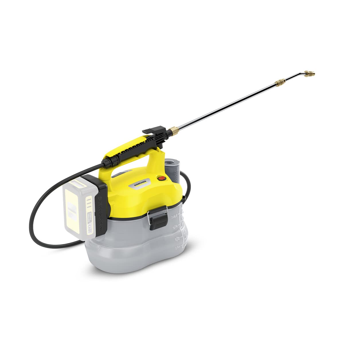 K?rcher 18 V Cordless Pressure Sprayer PSU 4-18, pressure: max. 3 bar, flow rate: 30 l/h, hose: 1.2 m, container: 4 l, telescopic lance: 45-75 cm,