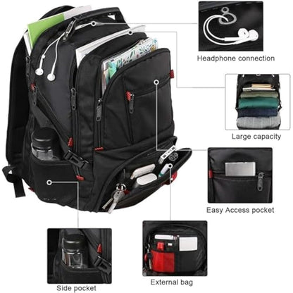 MATEIN Travel Laptop Backpack Large, 17.3 Inch Backpack 50L School Bag Water Resistant, Work Computer Rucksack for Men Anti Theft TSA with USB Charging Port, Laptop Bags for School College Business