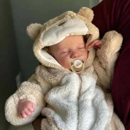 BABESIDE Lifelike Reborn-Baby Dolls Boy 17 Inch Handmade Realistic Reborn Babies Dolls Newborn Baby with Softness Silicone Vin-yl Body Real Life Baby Dolls with Toy Accessories Close Eye