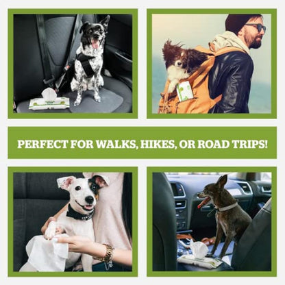 Pogi’s Dog Wipes Travel Pack – Plant-Based, Hypoallergenic Wipes for Dogs and Puppies – Fragrance Free, 120-Count
