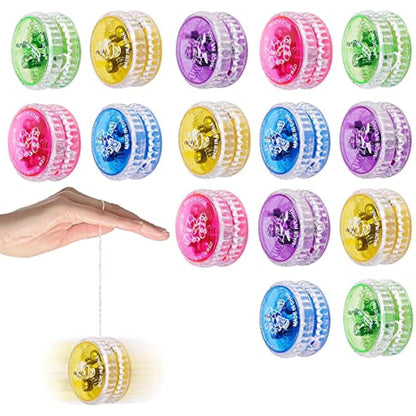 VicBou 15pcs Light Up Yo Yo, Responsive Ball Bearing LED Yoyo, Plastic Loop Yoyo for Kids, Beginner Gifts, Party Favors, Random Color