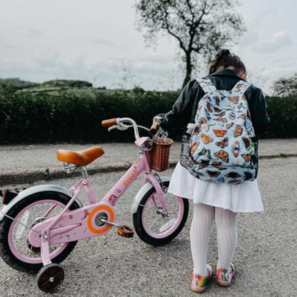 STITCH Retro 12/14/16/18 Inch Kids Bike for 2-9 Years Old Girls, 12/14/16/18 Inch Wheels Girls Bike with Stabilisers & Basket