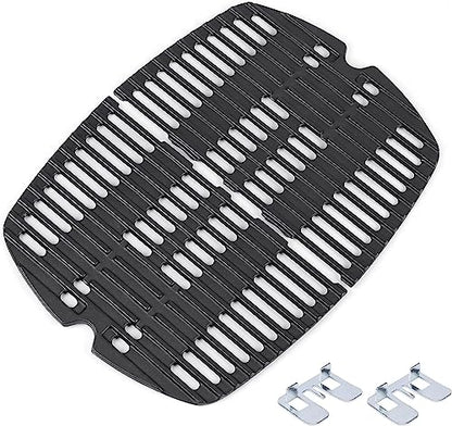 GFTIME 7644 32 x 21.6CM Cast Iron Cooking Grates Grid for Weber Q100 Q1000 Q1200 Q120 Series Gas Grill, Grates Replacement Parts for Weber 7644, 2