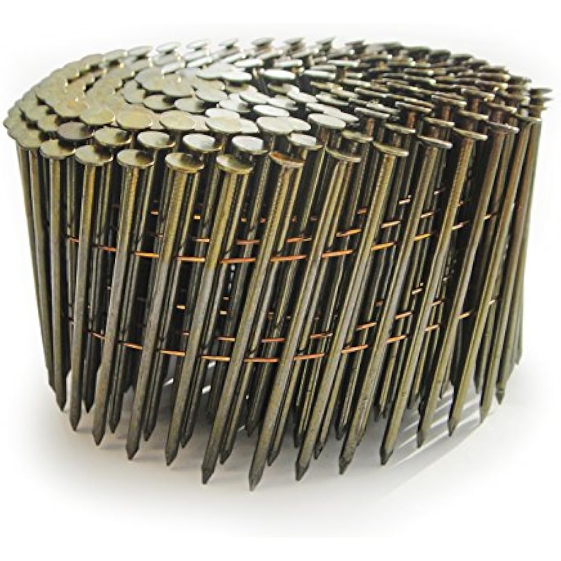 Tacwise 0279 Bright Flat Top Coil Nails Type 2.3 x 50 mm, Diamond Point, Ring Shank, 16° Inclined, Wire Collated, Pack of 9000