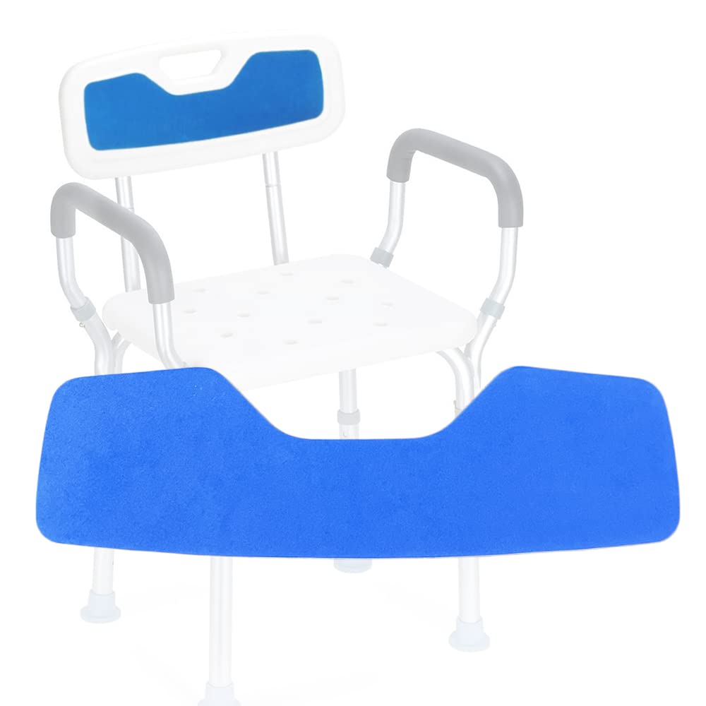 Shower Chair Back Mat, Bath Stool Backrest Non-Slip Cushion EVA Foam Pad with Adhesive for Handicap, Disabled, Elderly (Back)