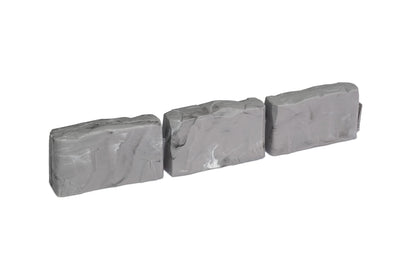 EasyFlex No-Dig Landscape Edging Kit – 15 Ft Stone-Look Garden Border with Anchoring Spikes – 2.7" Tall Decorative Edging – Slate Gray