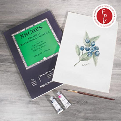 ARCHES Watercolour Pad, 300 GSM, Cold Pressed, A3 (29.7 x 42 cm), Wood, White, 29.7 x 42 x 1 cm