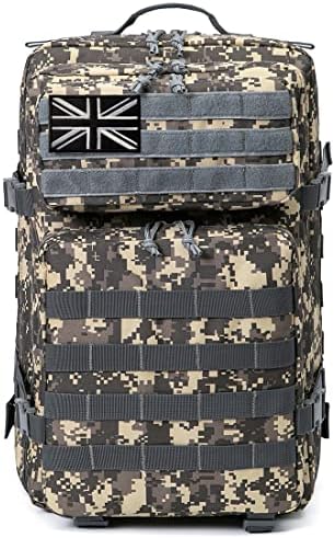 QT&QY 45L Military Tactical Backpacks Molle Army Assault Pack 3 Day Bug Out Bag Hiking Treeking Camouflage Hunting Rucksack