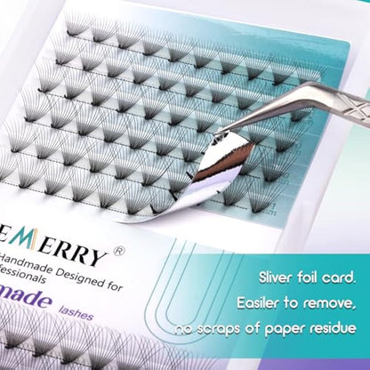 Pre Made Fan Eyelash Extensions 8D Fans 0.07mm D Curl 8-14mm Mix 8D Cluster Eyelash Extension Premade Fans Volume Russian Individual Lashes Cluster Gemerry Fan Lash Extensions(0.07-8D-D curl-Mix)