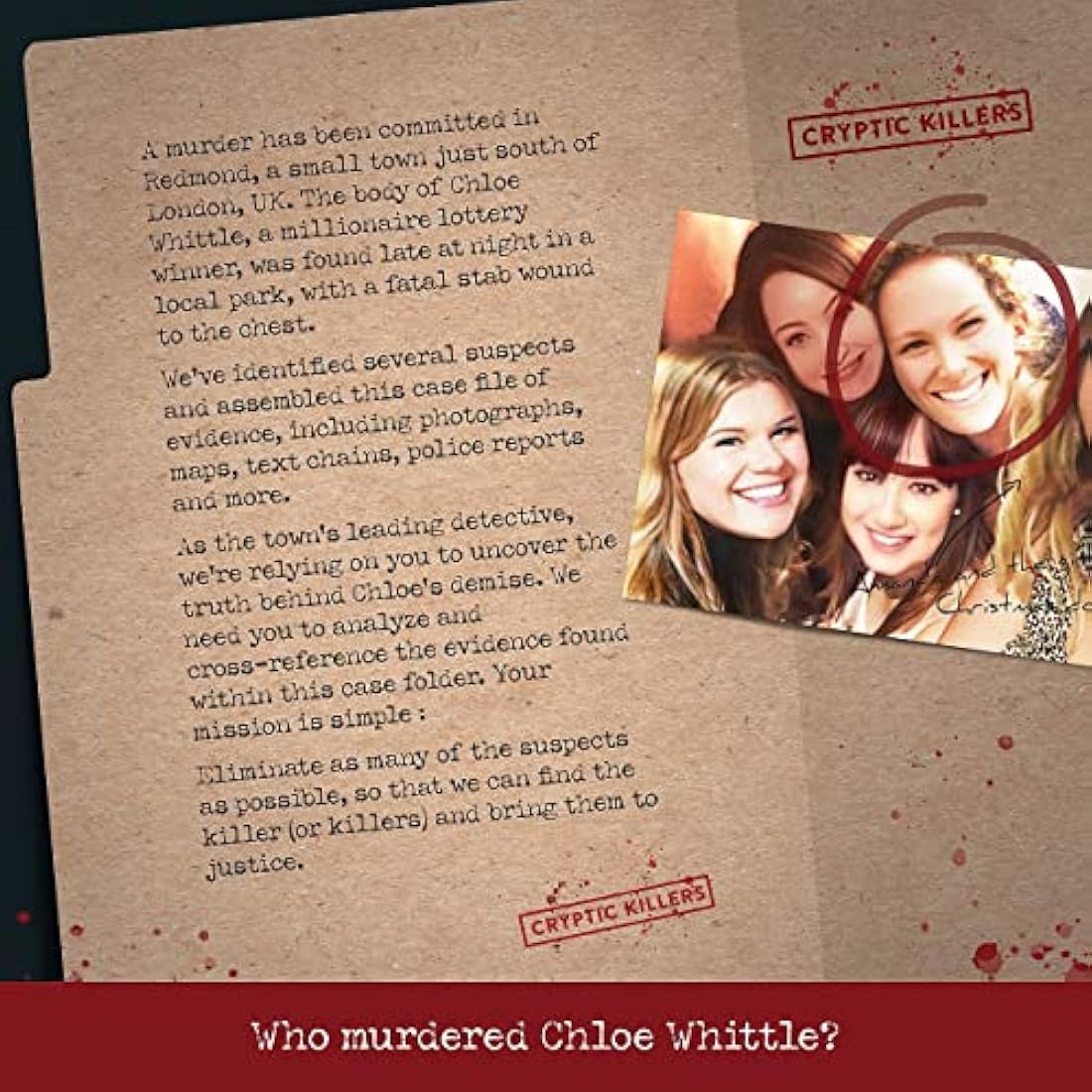 Cryptic Killers Unsolved murder mystery game - Cold Case Files Investigation Detective clues/evidence - Solve the crime - For individuals, date nights & party groups - Murder of a millionaire