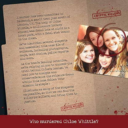 Cryptic Killers Unsolved murder mystery game - Cold Case Files Investigation Detective clues/evidence - Solve the crime - For individuals, date nights & party groups - Murder of a millionaire