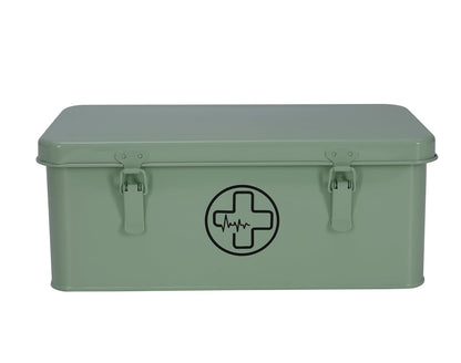 Xbopetda First Aid Medicine Box, First Aid Kit Supplies Bin, Metal Medicine Storage Tin