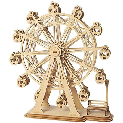 Rolife Woodcraft Construction Kit Modular Mechanical Model 3D Wooden Puzzle for Self-Assembly Toy Gift For Kids, Teens and Adult(Ferris Wheel)