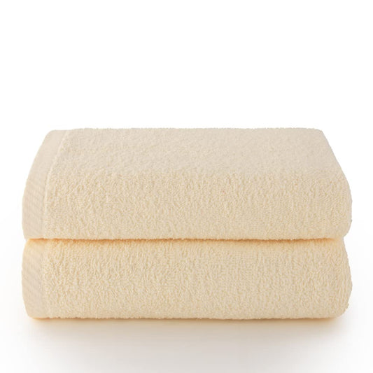 Top Towel - Plus - Large Bath Towels - Bathroom Towels - 2 Hand or Sink Towels - 50 x 100 cm - 100% Cotton - Natural
