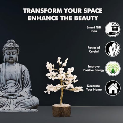 Wonder Care Rose Quartz Crystal Tree for Home Decorations Crystals and Healing Stones Witchy Room Crystal Decor Tree Crystal Gifts Gem Tree Christmas Tree Stands for Real Tree…