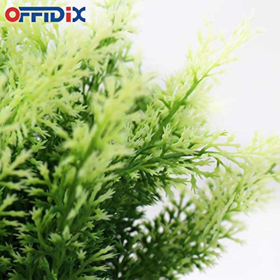 OFFIDIX Fake Plant Plastic Green Plant with Square Vase, Home Faux Plastic Plants for Home,Garden,Office,Wedding and Indoor Outdoor Decoration