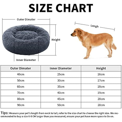 YOJOGEE Small Cat Bed for Indoor Cats, Self-Warming Donut Kitty Bed for Small Cats Keeping Warm, Washable Pet bed with Anti Slip Base, Khaki 40cm